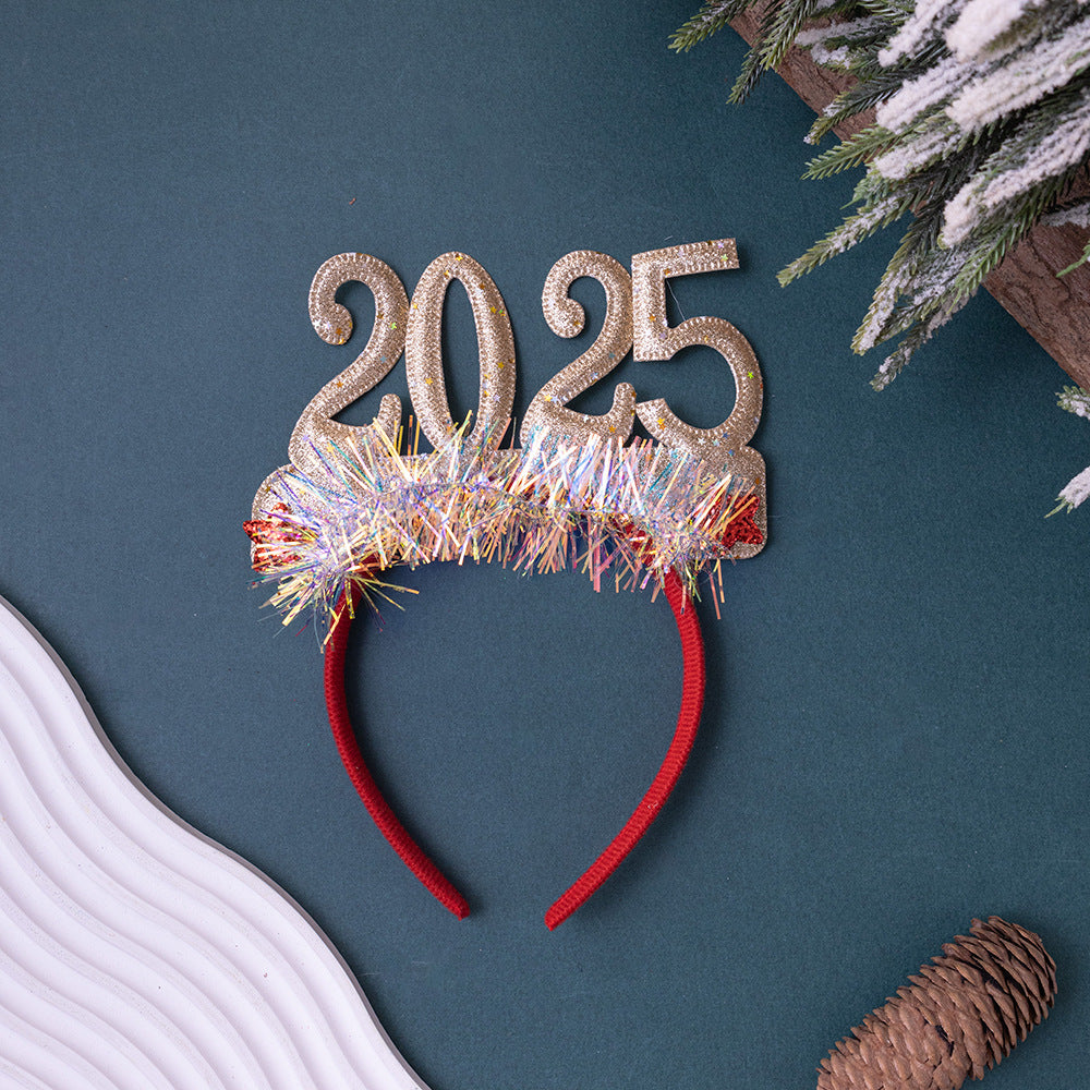 Wholesale 2025 Christmas Glasses New Year Party Headband Ornaments